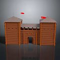City Gate Ancient Gate Tower Gate Shanzhai Gate Large Wooden Gate Classical Gate Antique Gate 3d model