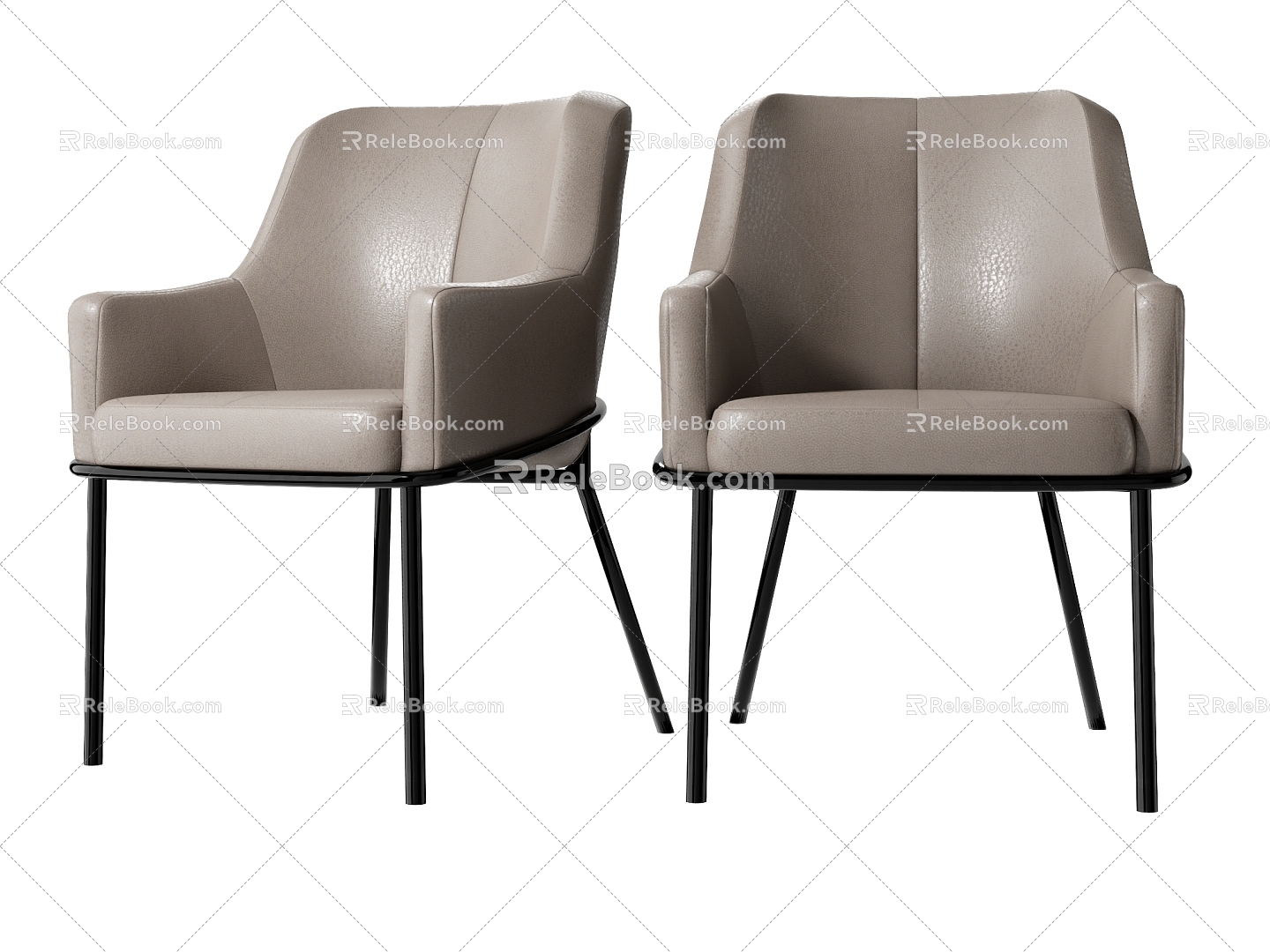 Dining Chair Single Chair Leather Dining Chair 3d model