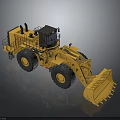 Yellow Heavy Duty Front Loader With Large Tires And Front Bucket For Industrial Use