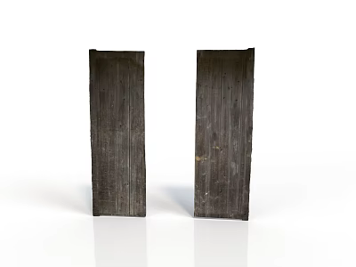 Architectural Components Dark Wooden Long Strips Isolated On White Background 3d model