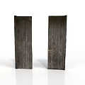 Architectural Components Dark Wooden Long Strips Isolated On White Background