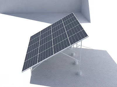 Solar Panel Mounting Structure As Building Component With Metal Support Frame 3d model
