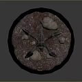 Detailed Mythical Spider Creature Model With Glowing Parts And Stone Base