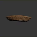 Brown Woven Basket Plate With Spiral Pattern For Home Decoration