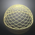 Golden 3D Wireframe Sphere With Intricate Geometric Pattern Design Structure