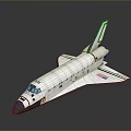White Space Shuttle Model With American Flag And Detailed Exterior Design