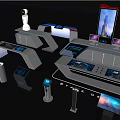 Modern all-in-one display stand 3d model