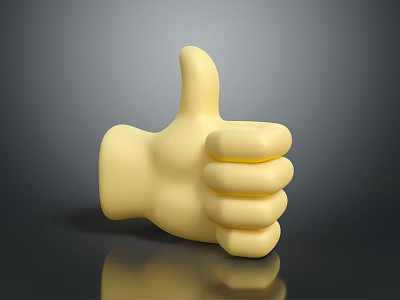 Medical Device With Thumbs Up Gesture Design For User Approval And Feedback 3d model