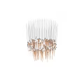 Modern Artistic Chandelier With Glass Pendant Strands And Gold Accents Illuminated