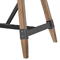 Sturdy Functional Desk With Wooden Top Black Surface And Metal Crossed Legs