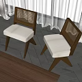 Accent Chairs With Woven Backrest Light Colored Seat Wooden And Gray Legs Interior