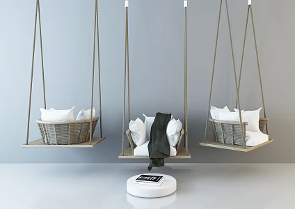 Nordic hanging chair recliner 3d model