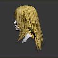 Realistic White Head Mannequin Showcasing Long Straight Yellow Wig Hairstyle