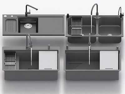 Sink stainless steel sink 3d model