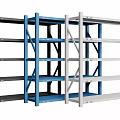 Sturdy Display Shelves With Black Blue White Frames And Multiple Storage Layers