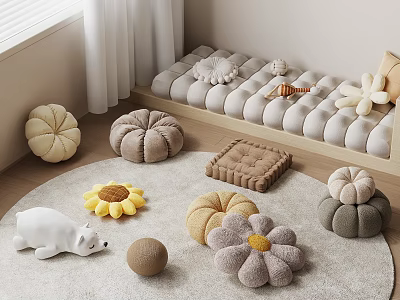 Bay Window Cushion Pillow Ornaments 3d model