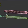 Traditional Decorative Sword Featuring Wooden Scabbard Ornate Hilt And Sharp Metal Blade