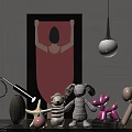 Tech Exhibition Hall Showcasing Modern Artworks Smart Stuffed Toys And Intelligent Lighting