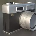 LUMIX Retro Digital Camera With Large Lens Silver Black Body And Control Buttons