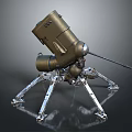 Mechanical Character Featuring Biomechanical Spider Like Multi Legged Metal Design And Sensor Arm 3d model