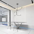 Modern Clothing Store With Glass Entrance Stylish Interior And Moon Decoration