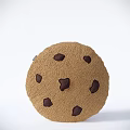 Soft Brown Chocolate Chip Cookie Shaped Plush Cushions Stack On White Background 3d model