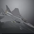 Gray Space Fighter Jet Model with Detailed Fuselage and Aerospace Design Features