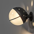 Modern Black White Wall Lamp With Star Pattern Spherical Shade And Warm Light Spots 3d model