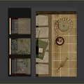Cartoon Greenhouse Scene With Windows Plants Chair Green Cart Yellow Bucket And Tile Floor