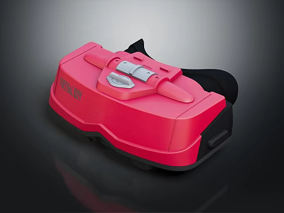 Red Head Mounted Virtual Reality Entertainment Device For Immersive Experience 3d model