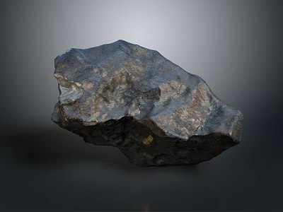 Natural Stone Material With Rough Surface And Irregular Shape on Gray Background 3d model