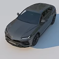 Gray Lamborghini SUV Showcasing Sporty Front Grille Streamlined Body And Alloy Wheels