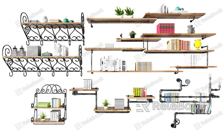 Industrial LOFT Wall Rack Hanging Rack model