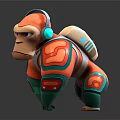 Modern game character cartoon monkey animation monkey 3d model