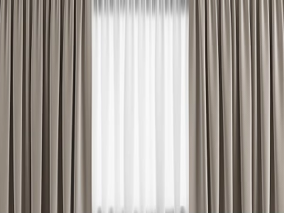 Modern Interior Curtain Design With Double Layer Light Filtering And Neutral Tone 3d model