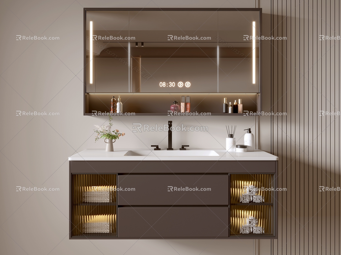 Modern Bathroom Cabinet Bathroom Counter Basin Bathroom Decoration Mirror Cabinet Sink 3d model