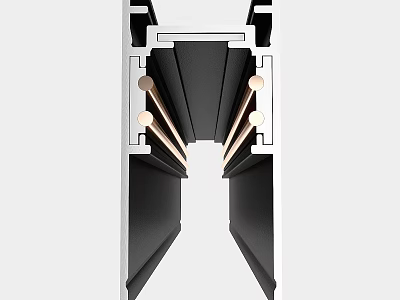 Metal Frame Section Detail with Black Silver Components and Golden Rods in Symmetrical Geometric Design 3d model