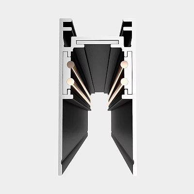 Metal Frame Section Detail with Black Silver Components and Golden Rods in Symmetrical Geometric Design 3d model