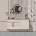 Elegant White Entryway Console Cabinet With Gold Accents Mirror And Decorative Items