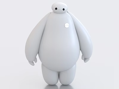 Intelligent Machine With White Plump Body Rounded Design And Friendly Appearance 3d model