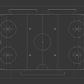 Ice Hockey Rink Fitness Sports Training Area With Standard Ice Markings Layout