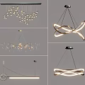 Modern Pendant Light Designs With Curved Metal Frames And Illuminated LED Strips