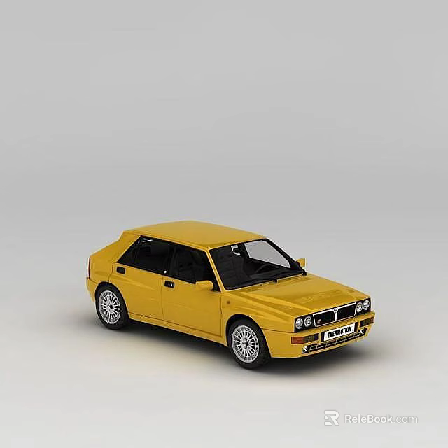 Yellow Classic Retro Sedan Featuring Sleek Exterior and Vintage Design Details 3d model 