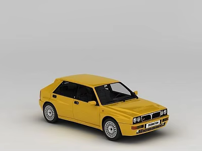 Yellow Classic Retro Sedan Featuring Sleek Exterior and Vintage Design Details 3d model