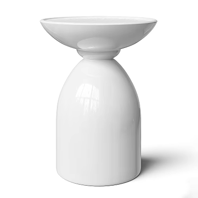 White Modern Coffee Table With Sleek Design Round Top And Cylindrical Base 3d model