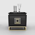 Modern Bedside Tables With Gold Accents Drawers And Decorative Items