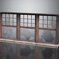 Old Vintage Wooden Window Furniture Featuring Cracked Glass And Worn Frame