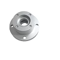 Silver Industrial Metal Flange Component With Central Hole And Peripheral Holes