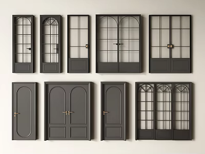 French Door Retro Door Double Door Single Door Glass Door Swing Door Kitchen Door Bedroom Door 3d model