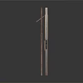 Vintage Wooden Doors with Small Windows Mail Slot and Metal Handle on Rustic Design